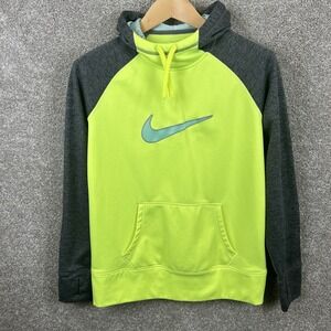 Nike Therma Fit Pullover Hoodie Women's Large Highlighter‎ Yellow Bright